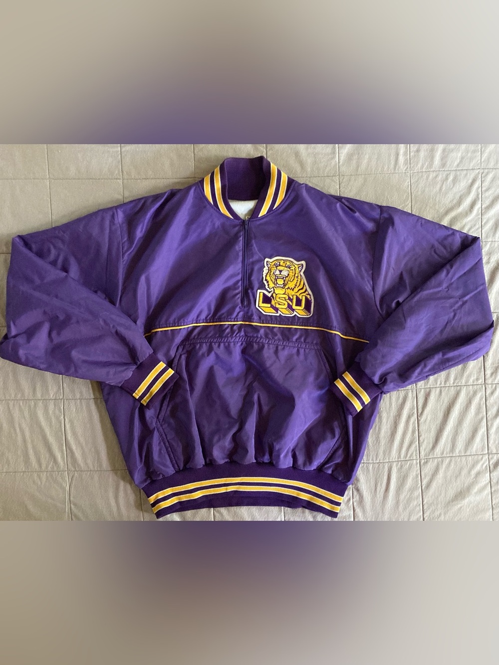 Vintage LSU 1/4 Zip Pullover Men’s XL Felco Athletic Wear Nylon USA Union Made